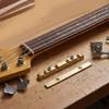 Electric Bass Guitar Brass Nut 38mm Length Roller Grooves String Spacing Adjustable Height Set
