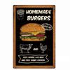 Delicious Hamburger Food Signs Metal Plaques Barbecue Kitchen Restaurant Shop Tin Sign Decorative Posters Retro Iron Paintings