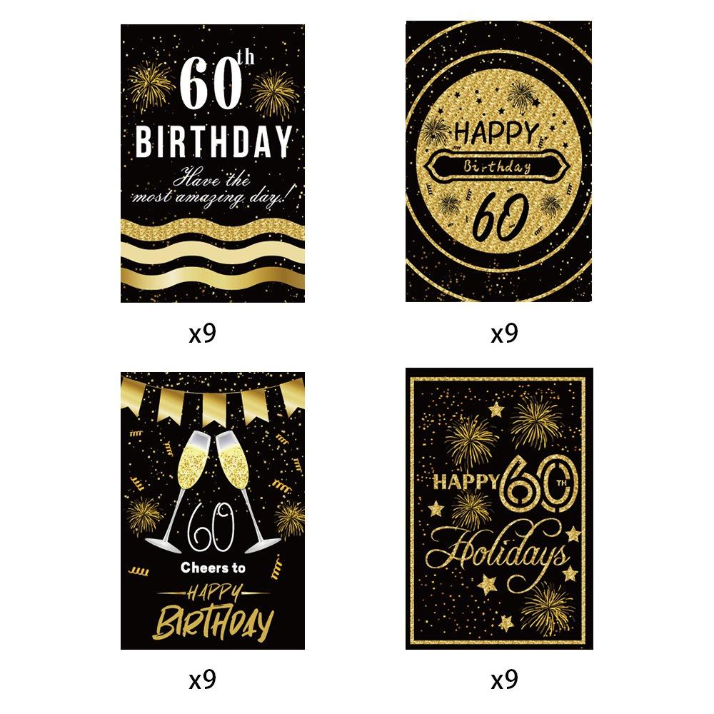 36Pcs 30th 40th 50th 60th Wine Bottle Stickers Party Supplies Wine Bottle Labels  Anniversary