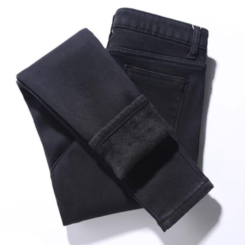 Women Thick Velvet Jeans Fleece  Warm Korean Fashion High Waist Skinny Elastic Pants Jean Casual Legging Winter