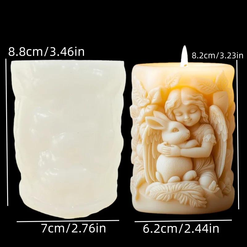Jesus Mary relief pointed cylindrical candle silicone mold resin mold Jesus Mary goddess holding pomegranate relief gypsum molds