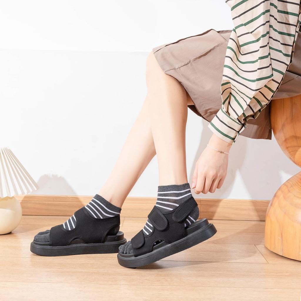 5 Toe 5 Toe Kort ankel 5 Toe Sweat Quick 5 Par [DAMILY] Sokker, Dame, Sokker, Vår/Sommer, Bomull, Sokker, Stilig, Sokker, Sokker, Absorberende,