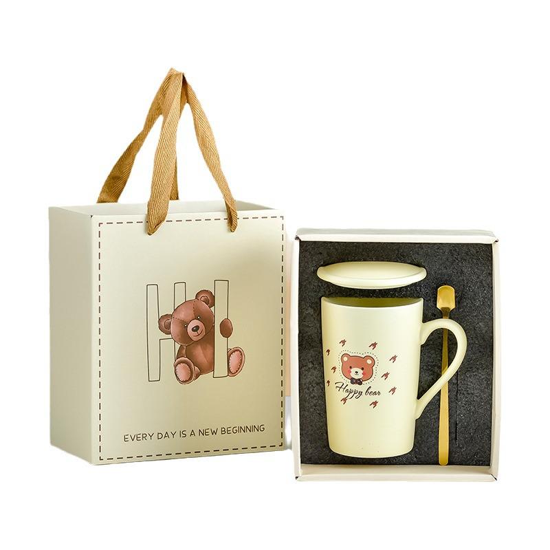 Souvenir Ceramic Couple Cup Set: Perfect for Weddings, Full Moons, Openings, or Business Gifts, with Custom Logo Printing Available.