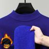 Men's Plush-lined Knit Sweater: Winter Fashion, Thick Warm Mink Velvet, Half-high Collar Knitwear