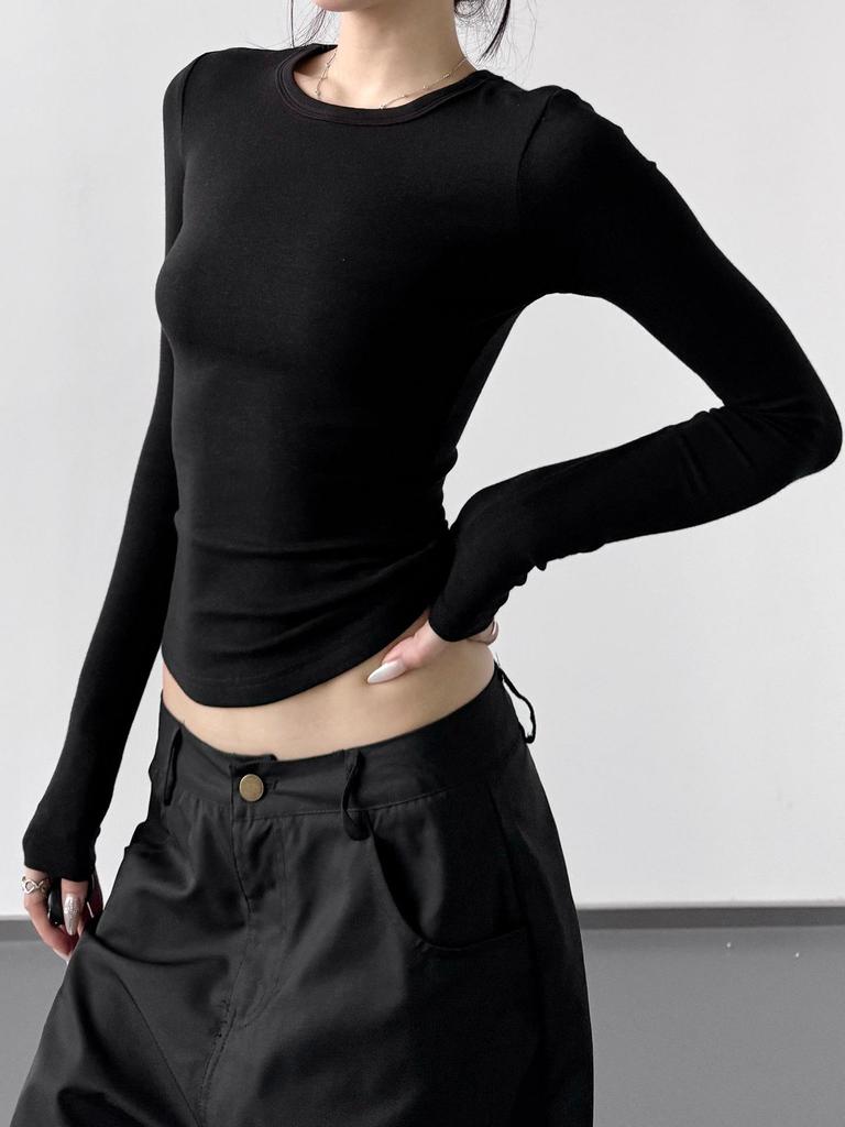 2025 Herbst Damen Retro Schlankmachendes Langarm-T-Shirt