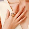 Ying Tai 18k Gold-Plated Two-Tone Titanium Steel Open Women's Ring - Stainless, Elegant, Non-Fading