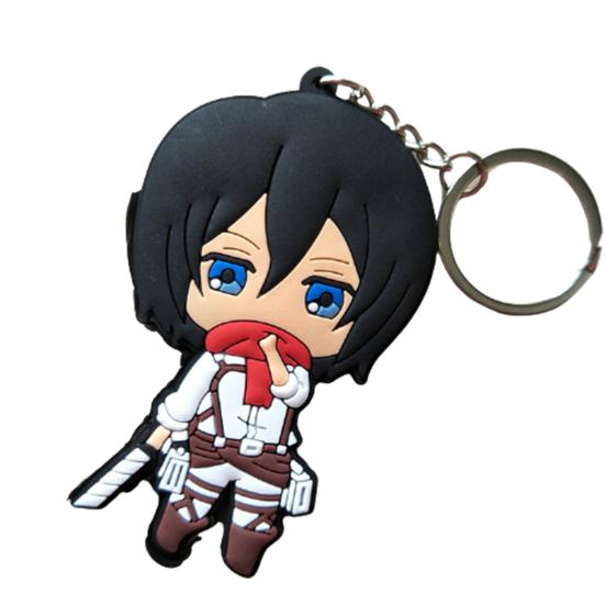 Keychain Attack on Titan Design Bag Decor Kovový závěsný držák na klíče Příslušenství pro kabelky