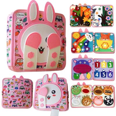 Montessori Busy Board Toddler Felt Quiet Soft Book Fine Motor Skills Educational Travel Toy for Preschool Learning Activities