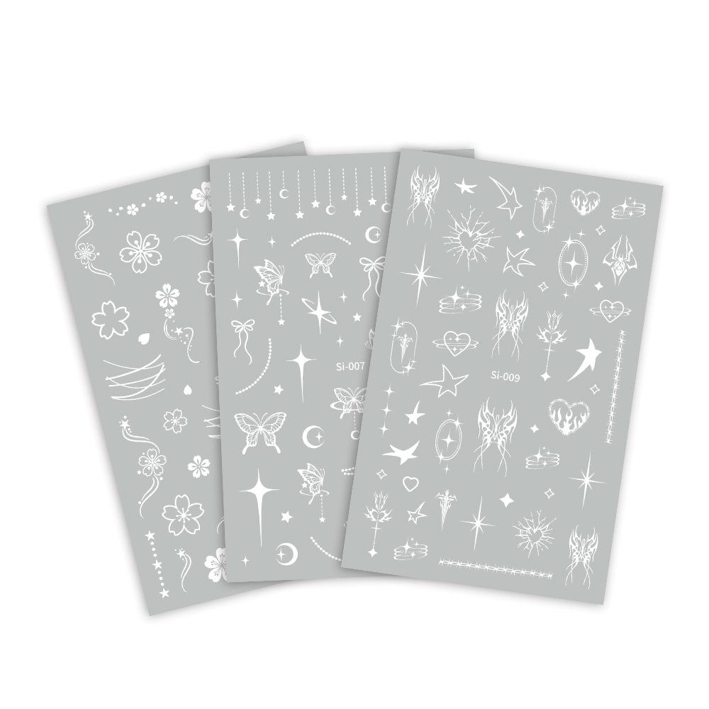 2026 Luminous Green & Blue Nail Stickers for Professional Salons - White-Enhancing Style