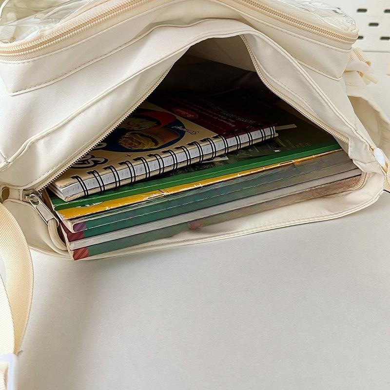 Women's High-capacity Mailman Bag Versatile Simple Transparent Shoulder Bag Messenger Bag Student Class Crossbody Bag Daily Commuting Bag Tote Bag