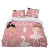 Girls Ballet Dance Duvet Cover Three-Piece Bedding 3D Printed Sheet Quilt Cover Pillowcase