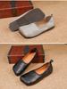 Johnature Women's Shoes Retro Loafers Genuine Leather Solid Color Square Toe Soft Soled Slip-on Shoes