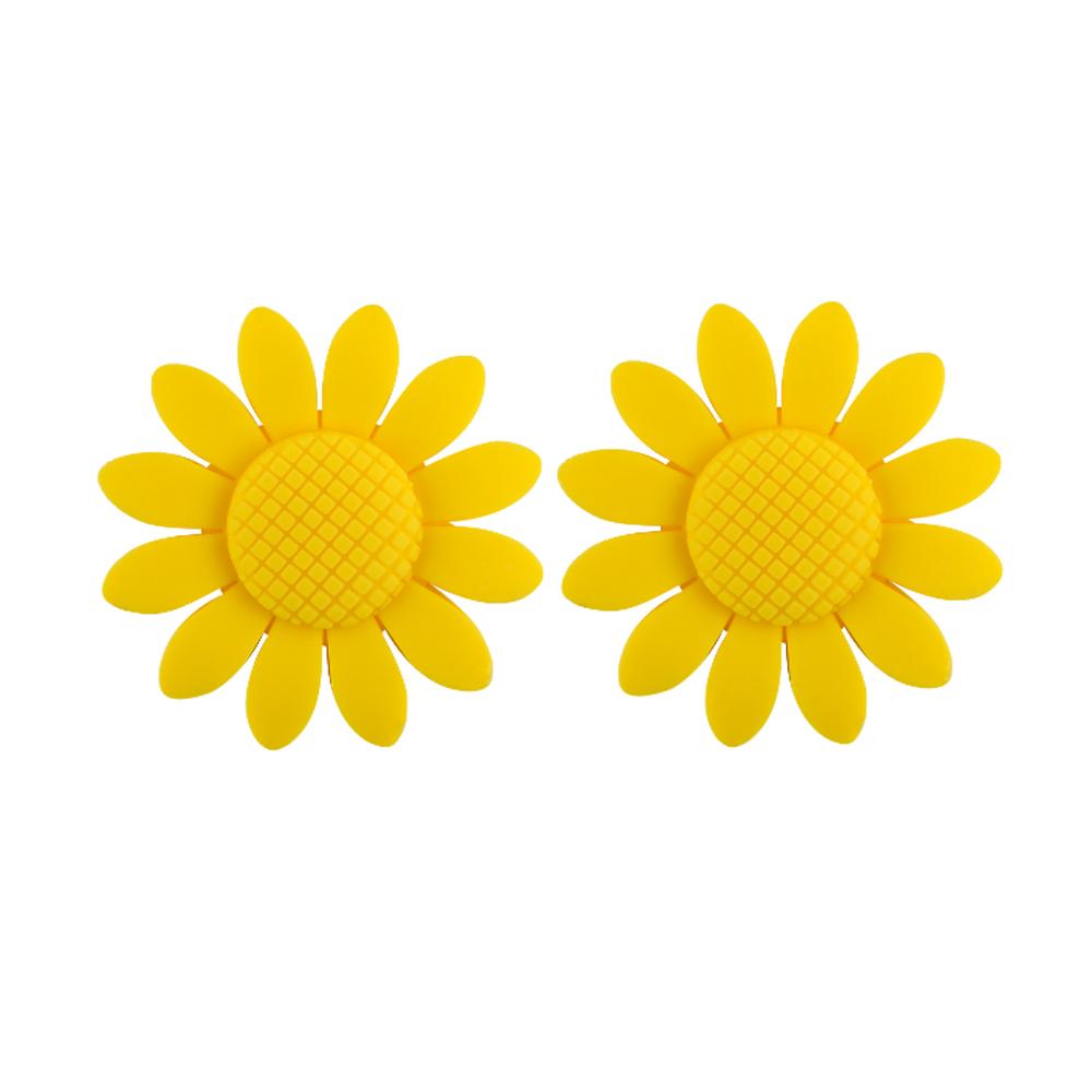 Kovict 10Pcs Silicone Focus Beads Sunflower Flower Bead For Jewelry Making DIY Keychains Necklace Bracelet Accessories