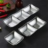 Muti-grid 304 Stainless Steel Seasoning Plate Sauce Divide Dishes Hot Pot BBQ Soy Vinagar Dish Meal Table Service for Kitchen