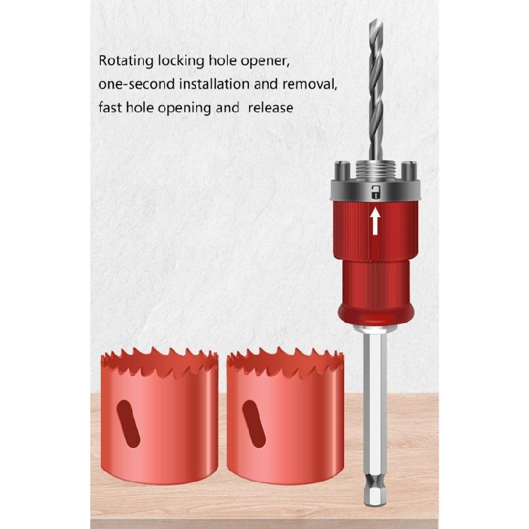 Universal Hex Handle Arbor with Quick Release Mechanism Suitable for 38mm+ Bi Metal&Pipe Cutter High Efficiency Drilling
