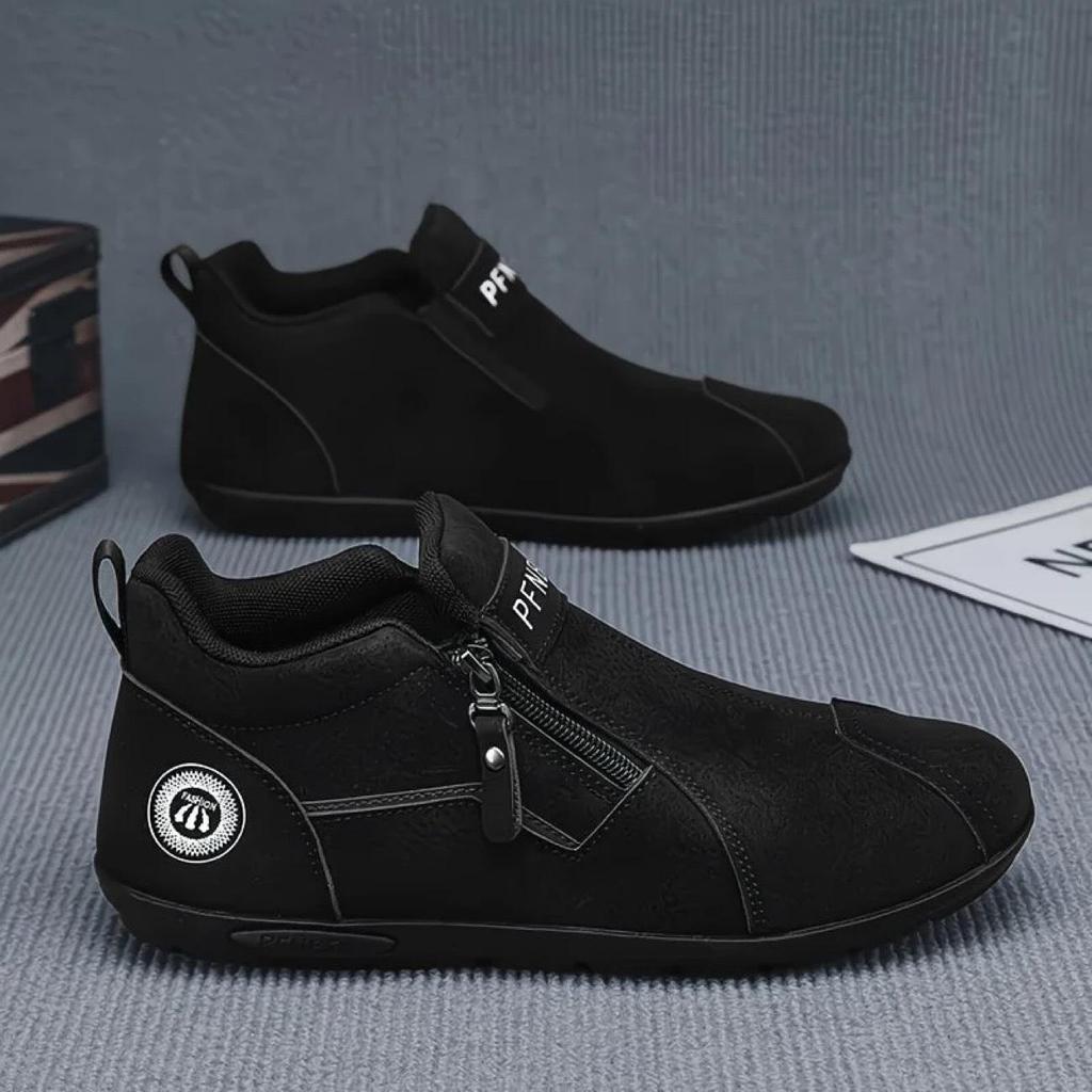 Men's Lightweight Mid-Top Slip-On Casual Shoes - Versatile, Fashionable, Wear-Resistant, and Anti-Slip Flats