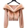 Winter New Celebrity Temperament Pink Plush Jacket Women's Short High-waisted Imitation Fur Top