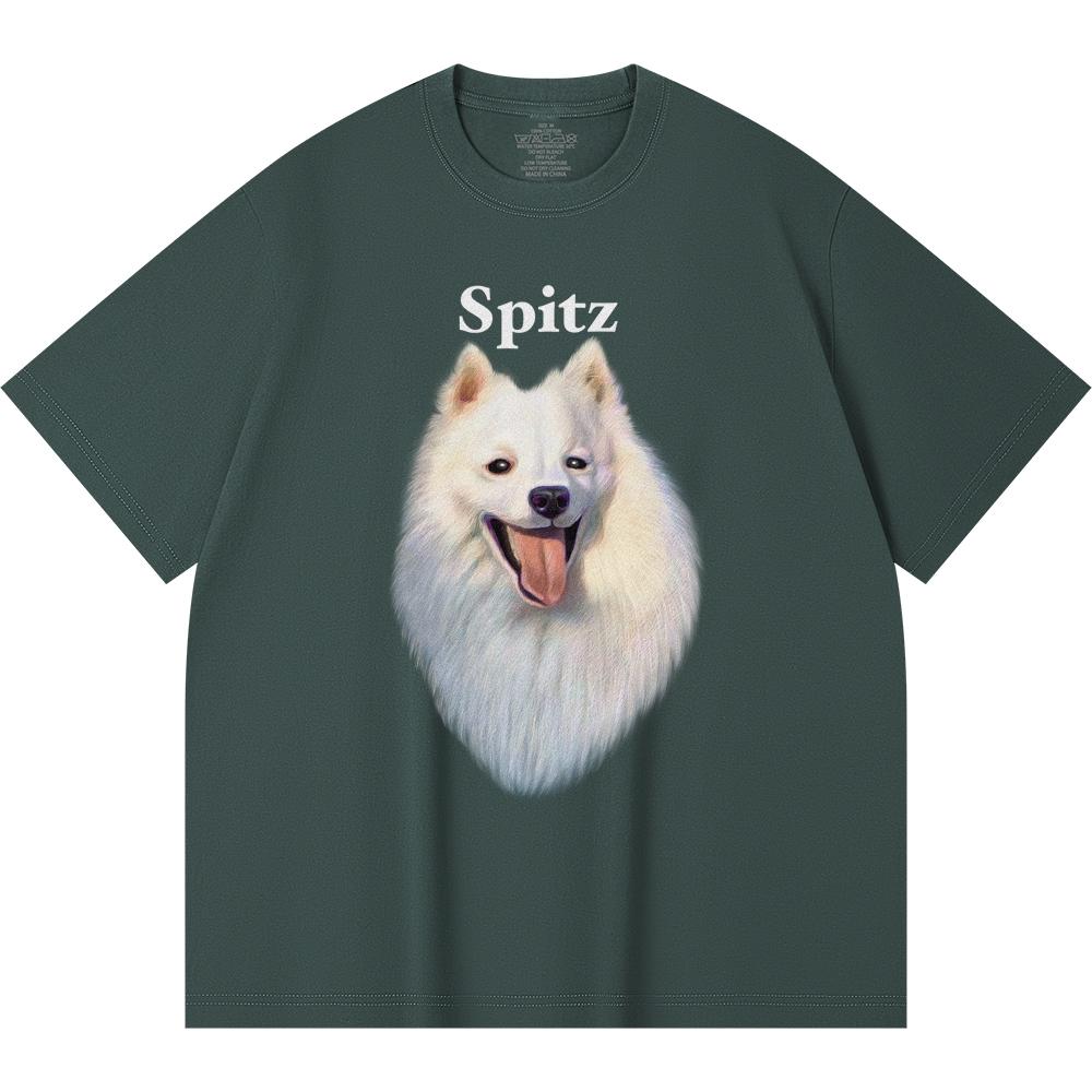 230GSM 100% Cotton T-Shirt Spitz Print Tees Funny Harajuku Style Combed Cotton Tshirt