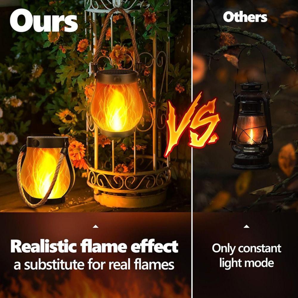 Flame Lights Camping Light USB Rechargeable Outdoor Lights Lighting Lamp Garden Lantern Hanging