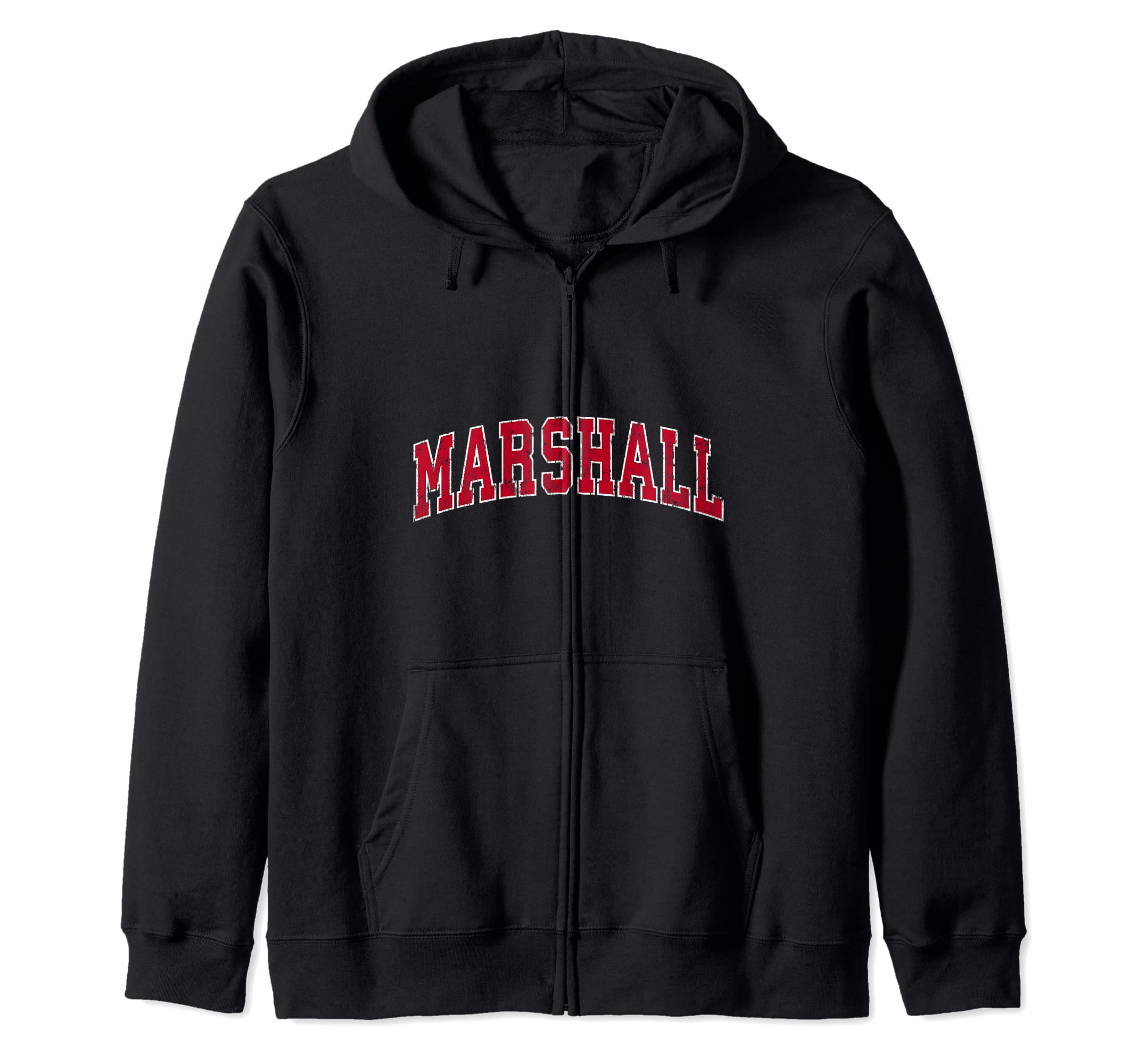 

Marshall Texas TX Vintage Sport Design Red Zip Hoodie