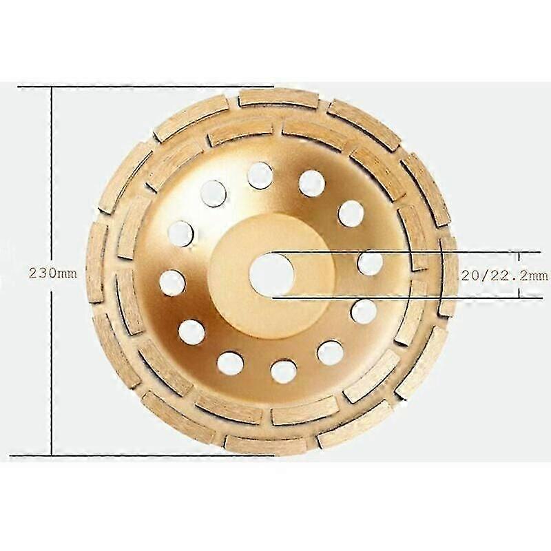 Diamond Grinding Wheel 230 X 22.2 Mm - Turbo Diamond Cup Wheel for Concrete, Granite, Stone
