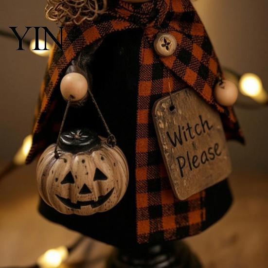 Halloween Lovers Collectibles Rustic Witch Resin Figurine, Fall Tabletop Decor, Vintage Farmhouse Autumn Home Decorations Statue for Mantel