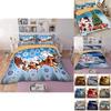 Luxurious Father Christmas Duvet Cover Pillow Cases Santa Claus Quilt Cover Bedding Set