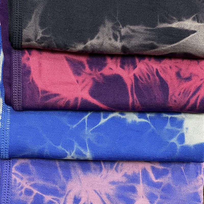 Women Yoga Set High Waist Leggings Seamless Tops Workout Sportswear Fitness Tie Dye Purple Tracksuit