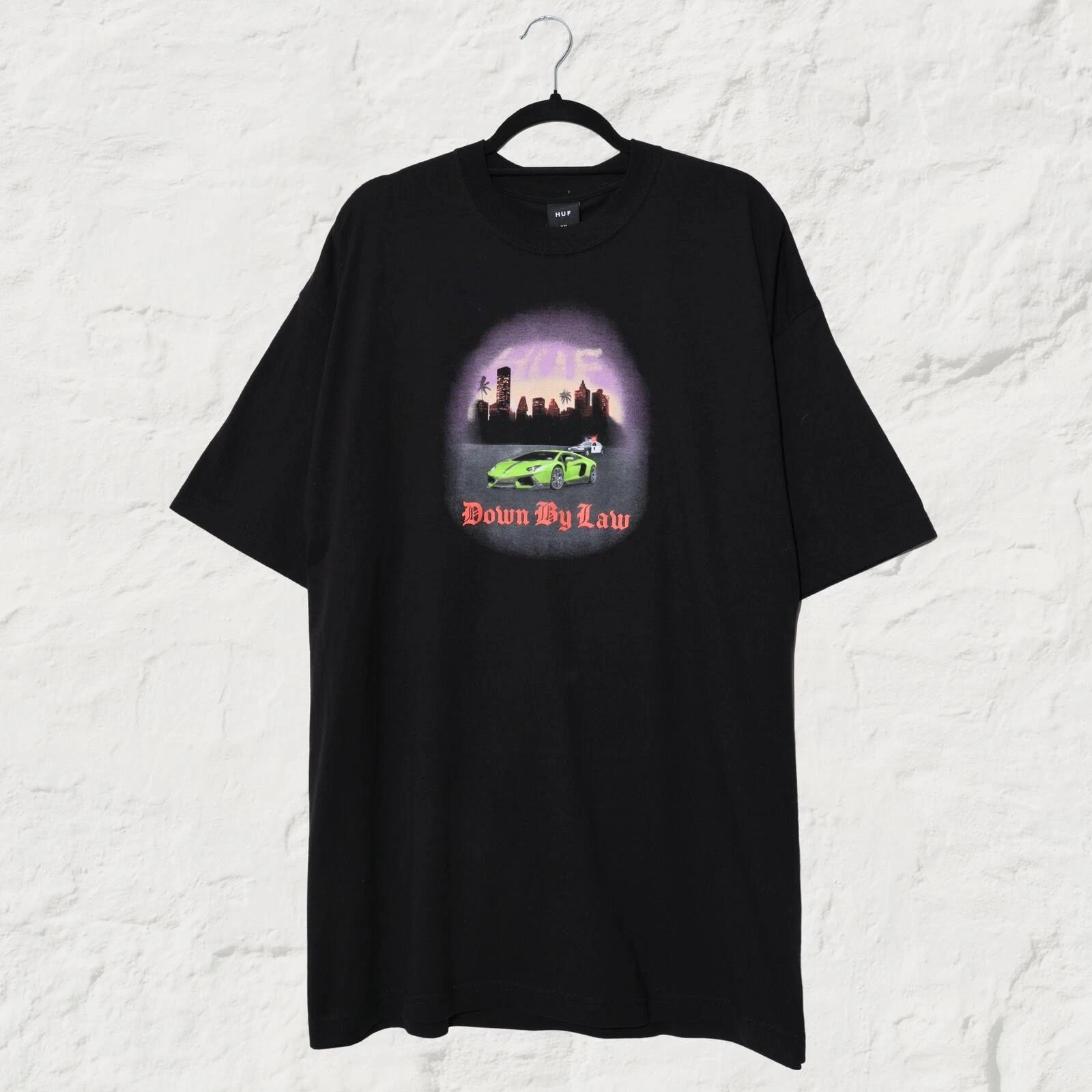 HUF Down By Law Graphic Streetwear T-Shirt Black XXL Oversized 4XL