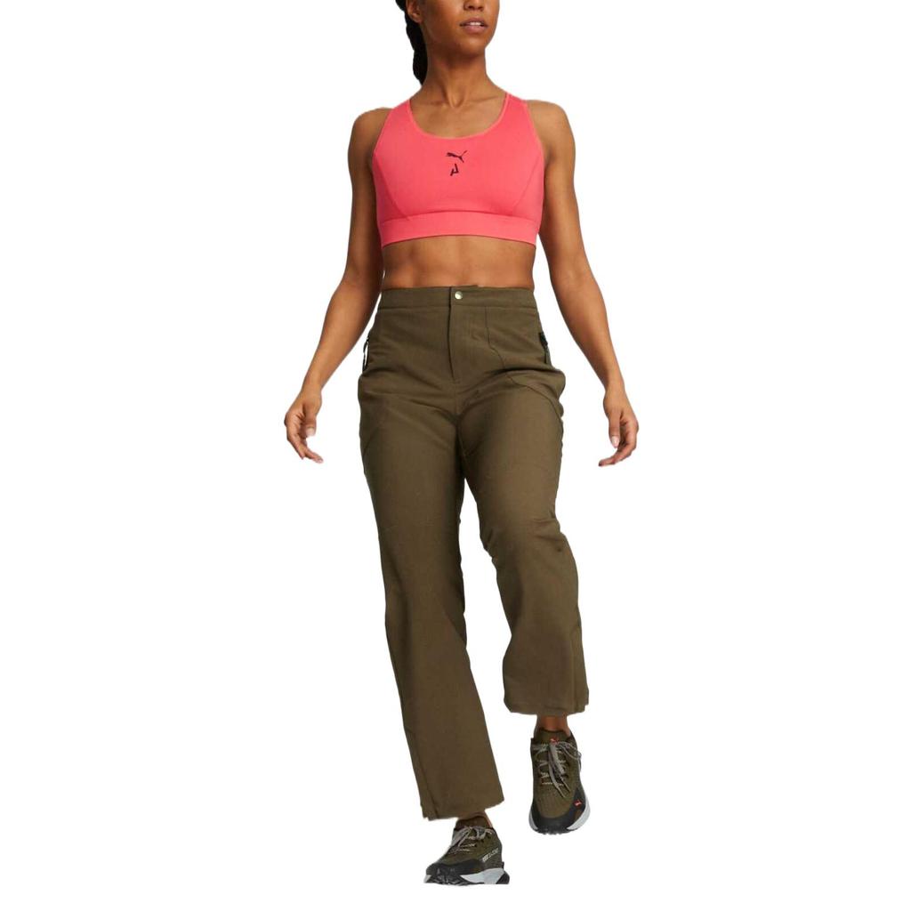 Puma Comfortable Breathable Sports Zipper Straight Leg Casual Pants Women Pants Olive-Green 522584-62