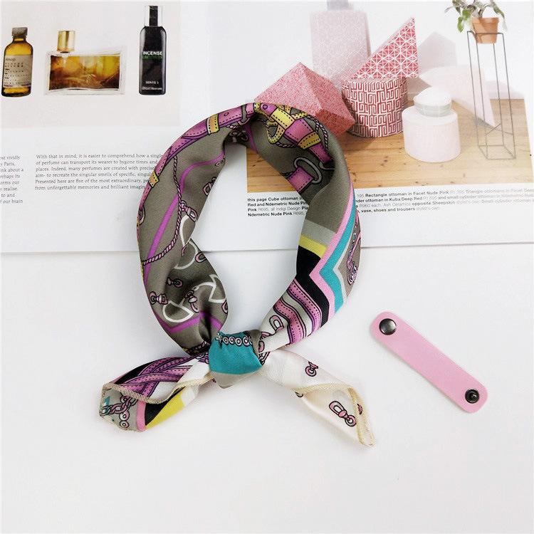 Cotton And Linen Small Square Scarf Silk Scarf Women'S Spring And Autumn New Style Artistic And Versatile Fashionable Temperament Headband Scarf