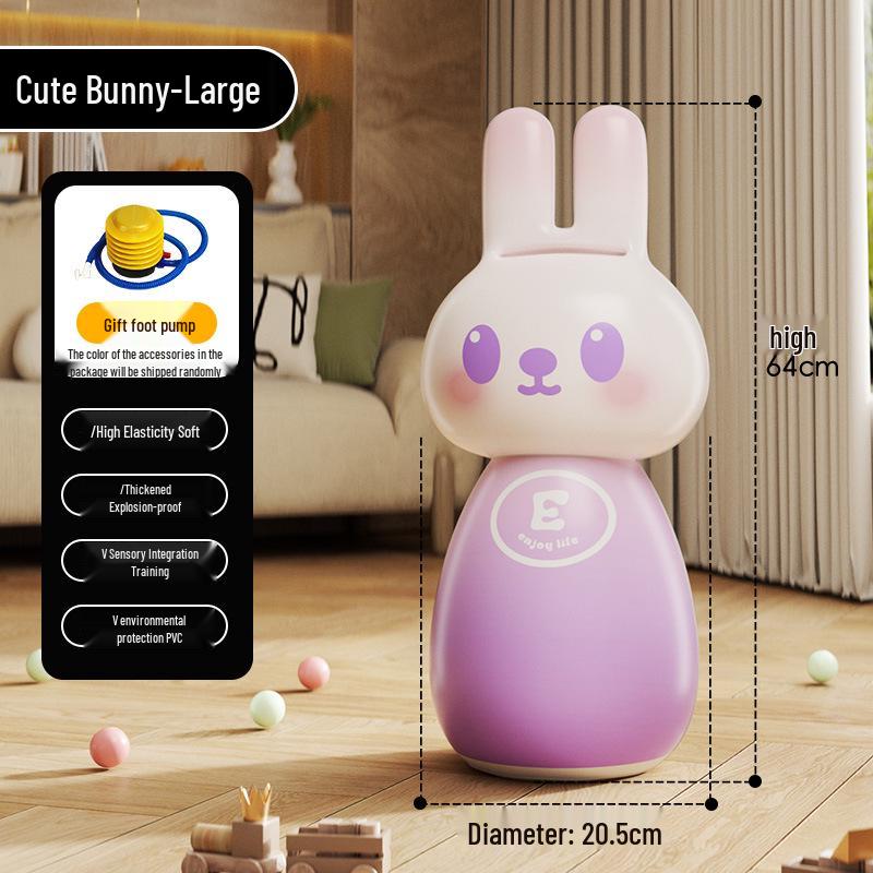 Inflatable Cartoon Animal Kids' Boxing Tumbler for Venting and Stress Relief