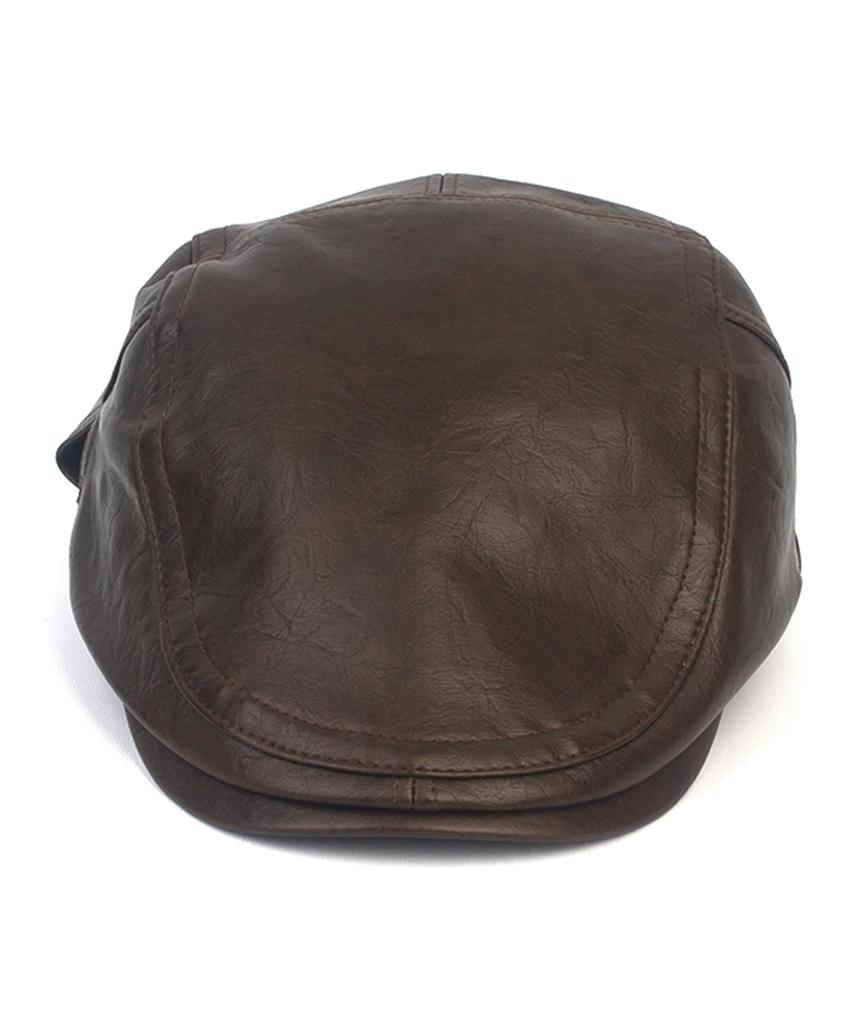 Yunibeosyeolkemiseuteuli Soft Leather Brown Sidebelt Hunting Cap