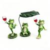 A Drinking Frog with Lotus Leaves As A Decoration for Outdoor Balcony, Tabletop, or Flower Pot Hanging Piece, A Creative Craftwork.