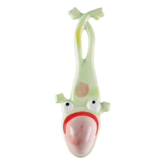 1/2Pcs Ugly Big Mouth Frog Ceramic Spoon Long Leg Frog Spoon
