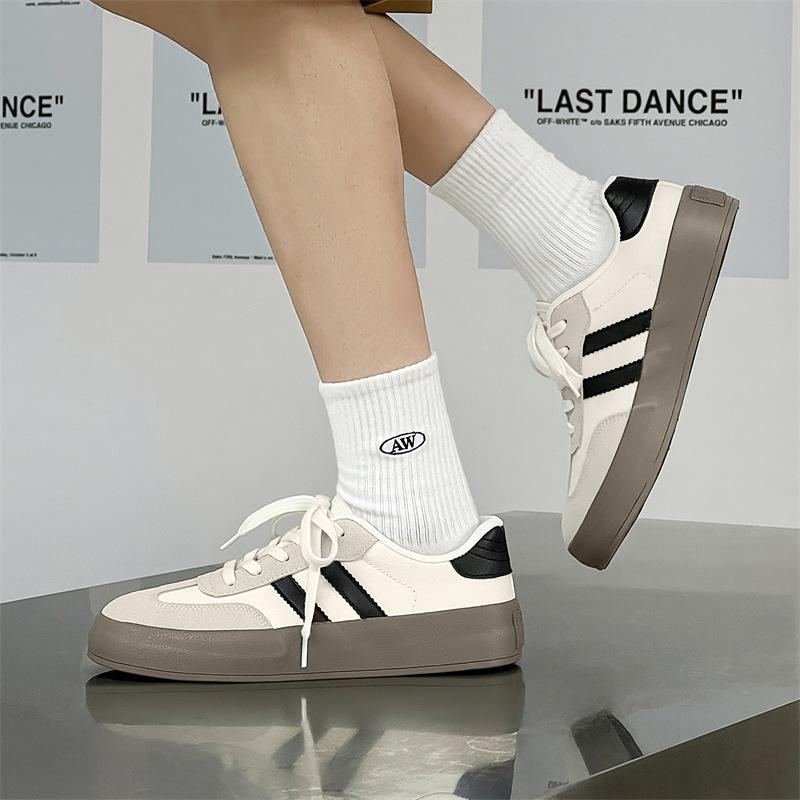 Women's Casual Retro German Training Shoes Lace-up Lightweight Comfortable Sports Flat Sneakers Women Skateboard Running Shoes