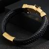 Wholesale Genuine Leather Man Bracelet  Armband Heren with Magnet Clasp Button Elegant Bracelet for Men Logo Name Engraveable