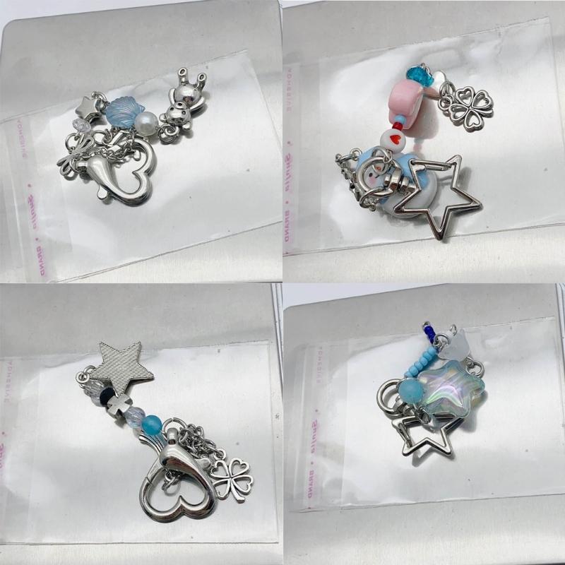 Sweet Star Heart Bead Phone Charm Straps Key Hanging Pendants Bag Decoration