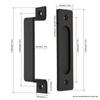 Dual-Sided Black Surface-Mounted Sliding Barn Door Handle