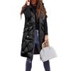 Women's Long Vest Plain Sleeveless Hood Winter Vest Outwear Jacket Lightweight Warm Coat Outerwear