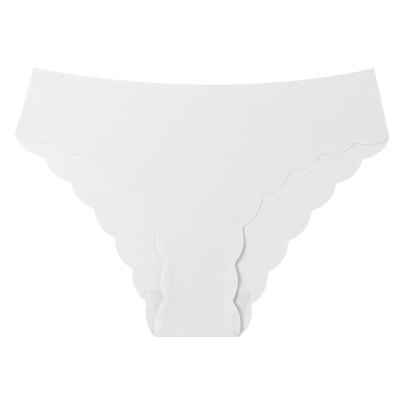 

CINOON Women s Sexy Scalloped-Edge Briefs Ice Silk Seamless Low-Rise Pure & Alluring Invisible Multi-Color Panties S