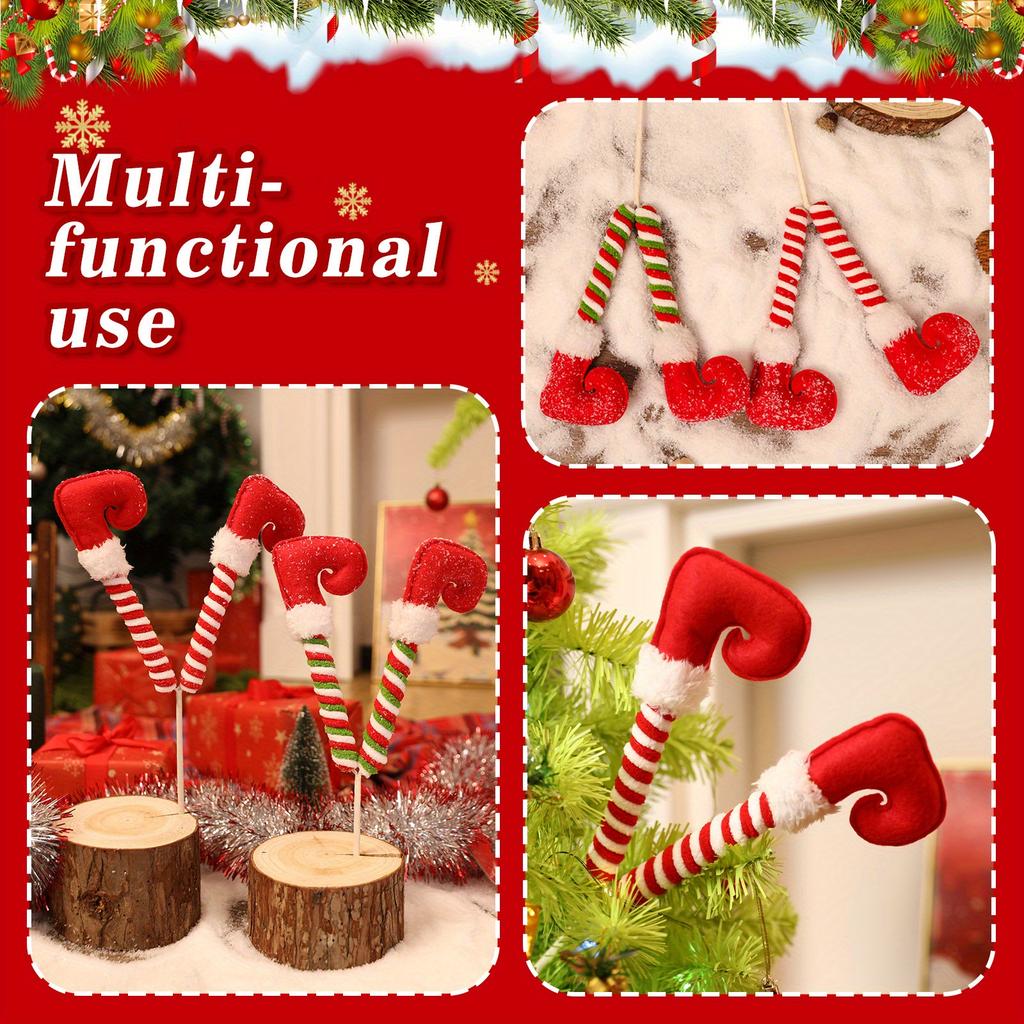 3pcs Elves Legs Christmas Tree Decoration Tree Stuffed Elves Topper Ornaments Elves Feet Tree Ornaments Home Decorat Fine Gifts