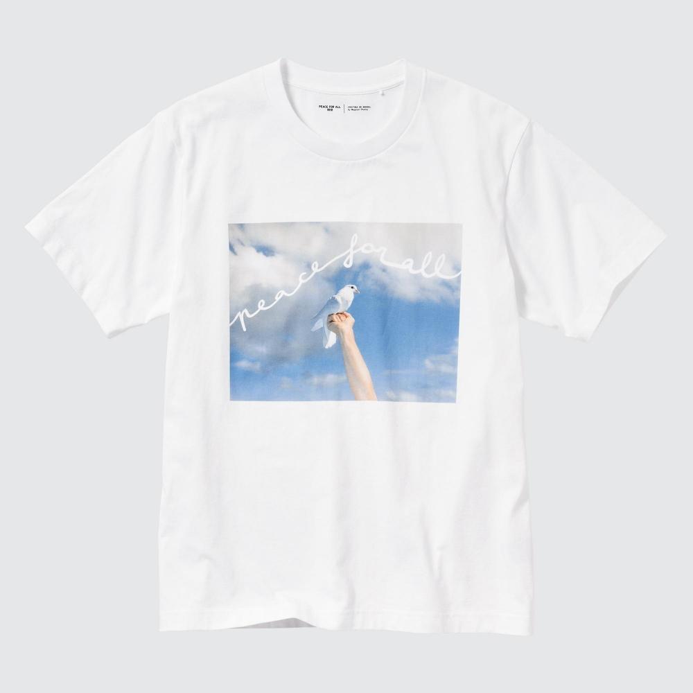 ФУТБОЛКА UNIQLO PEACE FOR ALL С КОРОТКИМ РУКАВОМ СТАНДАРТНОГО КОРОТКА Magnum Photos