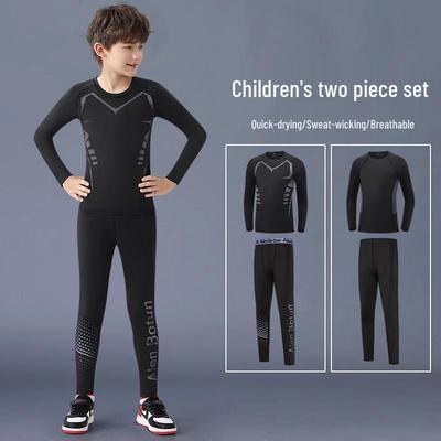 Tuta sportiva a rapida asciugatura per bambini: Maglia Compressiva da Basket per Ragazzi e Base Layer da Calcio per l'Allenamento Primaverile