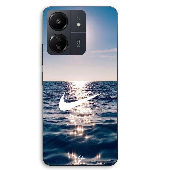 Coque Pour Xiaomi Redmi 13C 4g Nike logo blanc mer solei Maniacase