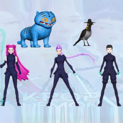 5PCS/Set Anime K-pop Demon Hunters Action Figure Doll Huntrix Derpys Tiger Rumi Mira Zoey Sussy Figurine Ornament For Fans Gift