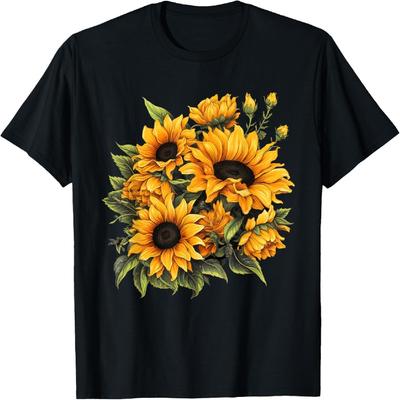 Yellow Sunflower Cute Summer Sun Flowers Floral Positivity T-Shirt
