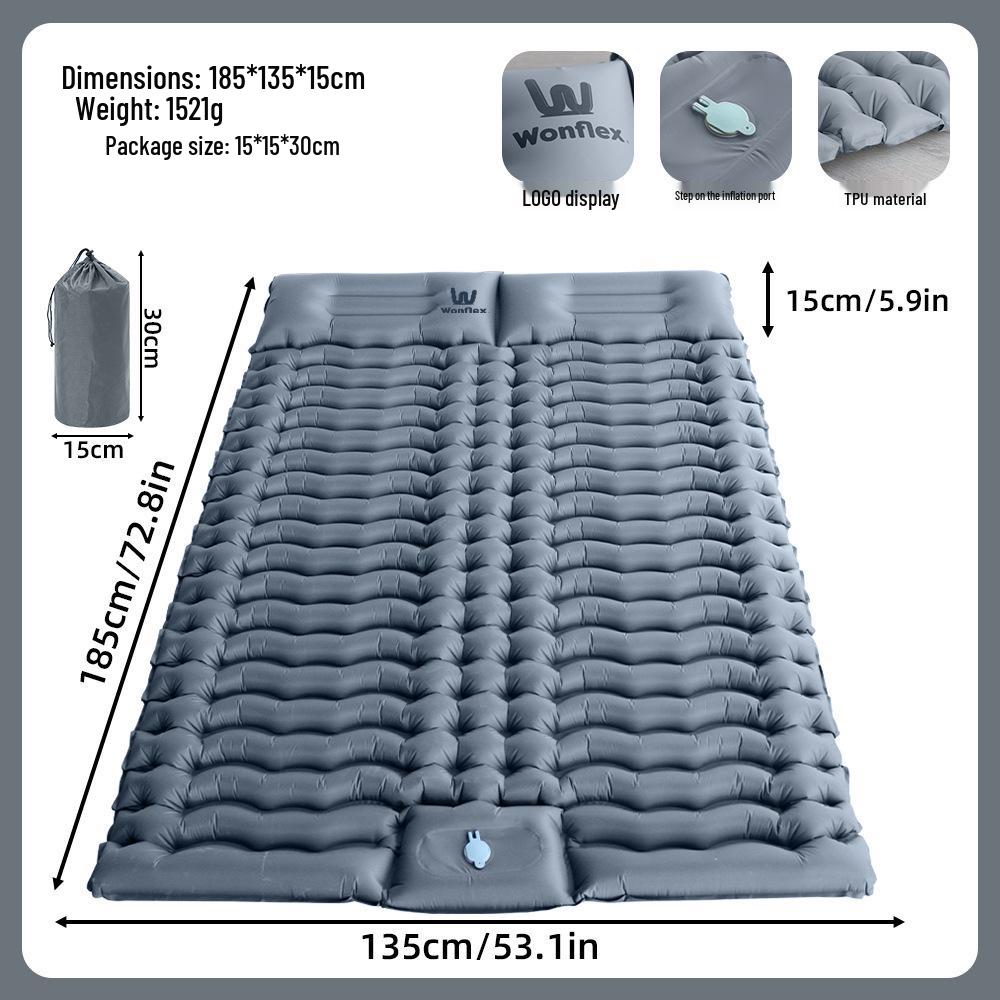 Portable Wide Inflatable Camping Mattress and Cushion