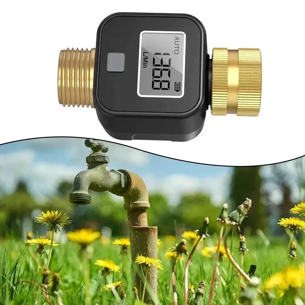 LCD Display Timer Brass Water Inlet Valve ABS Anti-UV Material Battery Life 6 Months Built-in Water Flow Recorder
