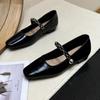 Square Head Small Single Shoes Autumn Evening Skirt with 2025 Low Heel Soft Sole Mary Jane Shoes Women's New Retro Gentle Style